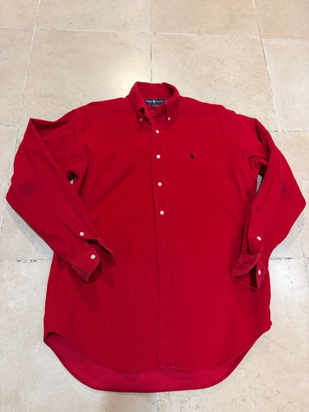Ralph Lauren Red Corduroy Button-Down Shirt